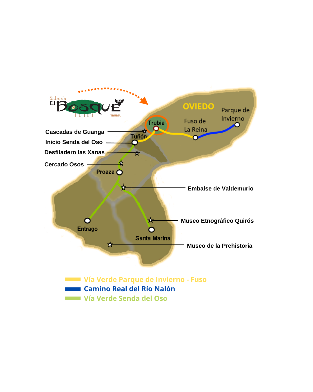 Localizacion Sidreria el bosque, Trubia